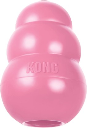 Picture of KONG Puppy, Natural Rubber Teething Chew Toy, for XS Puppies, Pink | Gentle Natural Teething Rubber Toy, Stuffable for Treats & Built for Chewing & Fetch with Growing Puppies