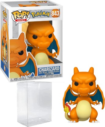 Picture of Charizard #843 PKM Funko POP! Games Animation Figurine Bundle with HOFSM Protector Case