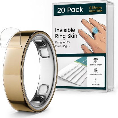 Picture of 20 Pack Cover for Oura Ring 5, Ultra-Thin 0.15mm Clear Skin Protector | Anti-Scratch Invisible Transparent Protective Film, Smart Rings Accessories for Oura Ring Gen 5 Cover