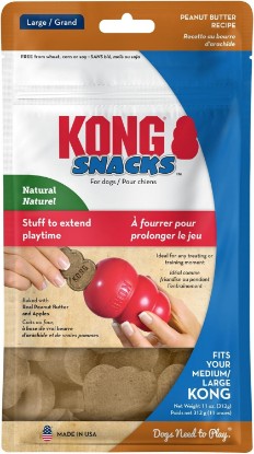 Picture of KONG Peanut Butter Baked Snack Treats for Dogs, Specially Shaped to Fit in Large Rubber Toys for Extended Play (Large) (3 pack of 11 oz bags)