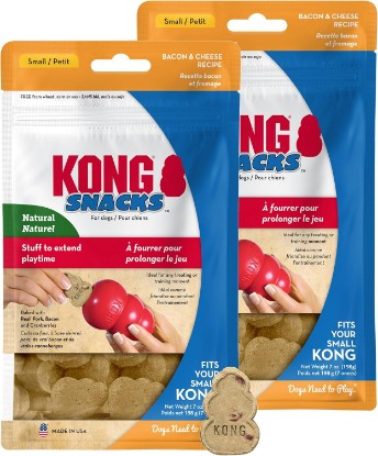 Picture of KONG Snacks Dog Treats – 2-Pack (Small, Bacon & Cheese) | All-Natural, Made in USA, Fits Classic Toys, No Wheat, Corn or Soy