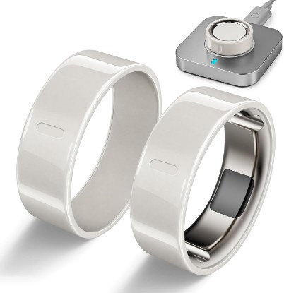 Picture of 2 Pack Ring Cover Compatible with Oura Ring Gen 4/Gen 3 Horizon/Heritage | Ceramic-Look TPU Anti-Scratch Protector Accessories for Oura Ring Jacket Women Men, Not for Oura Ring 4 Ceramic