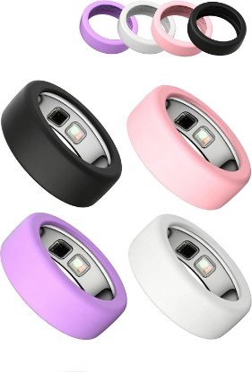 Picture of (4 Pack) for OURA Ring5 Silicone Ring Protector,BOVUGAC Ultra-Thin Elastic Smart Ring Sleeve,Waterproof Anti-Drop, Compatible with OURA Ring 5,All Round Protection.(Size:6~9)