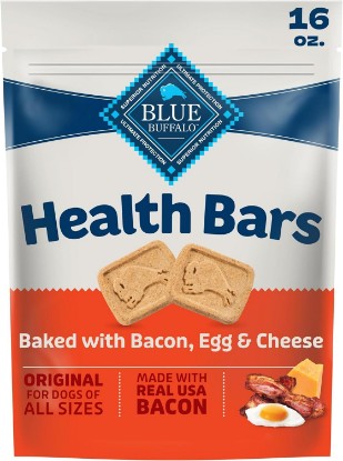 Picture of Blue Buffalo Health Bars Bacon Egg & Cheese Dog Biscuits, 16 oz | Oven-Baked, Crunchy Texture, No Chicken By-Product, Corn, Wheat, or Soy