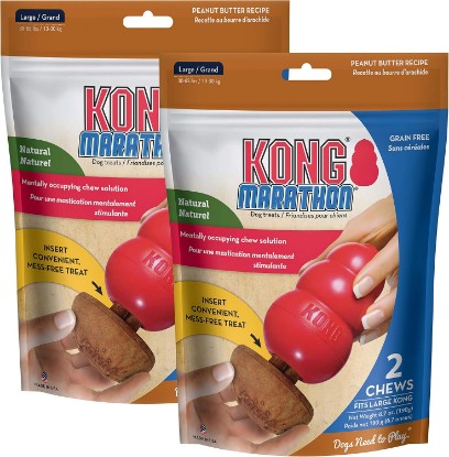 Picture of KONG Marathon Peanut Butter Dog Treats, 2 Pack, for Large Dogs | Peanut-Butter-Flavored Treats Made for Stuffing KONG Rubber Toys, Great as a Training & Playtime Reward