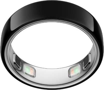 Picture of OURA Ring 5 Smart Ring - Black - Size 7 - Fitness & Sleep Tracker | World’s Smallest Smart Ring, Activity, Women's Health, AI Advisor, 1 Week Battery Life, IP68 Waterproof, Size Before You Buy
