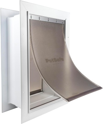 Picture of PetSafe Wall Entry Pet Door, Telescoping, Dogs up to 100 lb, Large | Insulates Better Than Metal, Interior & Exterior Install, Weatherproof Double-Flap, DIY Telescoping Tunnel 4.75-7.25 in Walls