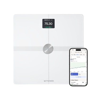 Picture of Withings Body Smart - Accurate Scale for Body Weight and Fat Percentage, Body Composition Wi-Fi and Bluetooth Weight Scale, Baby Weight Scale, Smart Scale Apple Health Compatible, Bathroom Scale