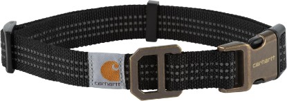 Picture of Carhartt Fully Adjustable Nylon Webbing Collars for Dogs, Reflective Stitching for Visibility, Black (Nylon Webbing), Large