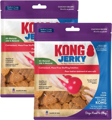 Picture of KONG All Natural Chicken Recipe Jerky Dog Treats for Training and Rewarding (2 Pack (Medium/Large))