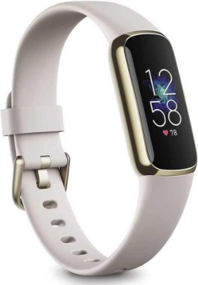 Picture of Fitbit Luxe Soft Gold Stainless Steel Case & Lunar White Band