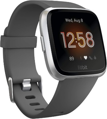 Picture of Fitbit Versa Lite Smartwatch,GPS,Charcoal/Silver Aluminum, One Size (S & L Bands Included)