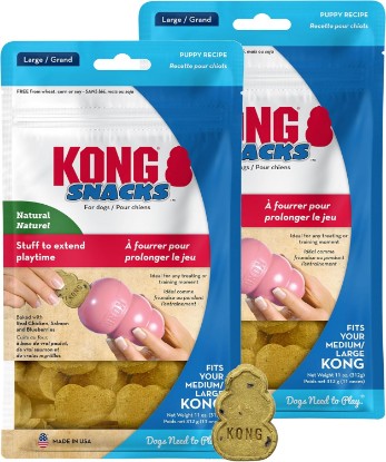 Picture of KONG Snacks Dog Treats – 2-Pack (Large, Puppy) | All-Natural, Made in USA, Fits Classic Toys, No Wheat, Corn or Soy