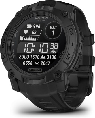 Picture of Garmin Instinct® 3 Tactical, Solar, 50mm, Black | Larger-Sized Outdoor GPS Smartwatch, Solar Charging, Dedicated Tactical Features, Metal-Reinforced Bezel, Built-In Flashlight