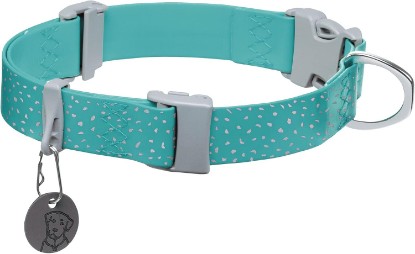 Picture of Ruffwear Confluence Dog Collar, Stink & Waterproof, Aurora Teal, 20"-26" | Stink-Proof, Heavy Duty Side Release Buckle, Easy to Clean & Adjust, TPU Webbing with Aluminum D-Ring & ID Tag Silencer