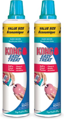 Picture of KONG Easy Treat Paste, Puppy Recipe, 14 oz, Pack of 2 | No-Mess Dispensing Treat Paste for Stuffing KONG Classic & Rubber Toys to Extend Play, Made in the USA