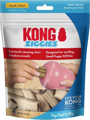 Picture of KONG Ziggies Puppy - Teeth Cleaning Dog Treats - Small (Best Used with Kong Puppy Rubber Toys)