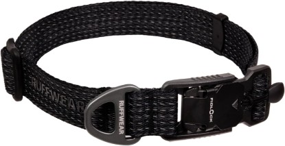 Picture of Ruffwear Ridgeline Dog Collar, Magnetic Buckle, Obsidian Black, 14"-20" | Reflective Webbing, Easy One-Hand On/Off Magnetic Fidlock Buckle, Low-Bulk 3-Bar Adjuster, Aluminum V-Ring & ID Tag Silencer