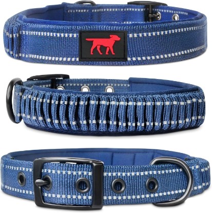 Picture of Tuff Pupper Heavy Duty Dog Collar with Handle | Ballistic Nylon Heavy Duty Collar | Padded Reflective Dog Collar with Adjustable Stainless Steel Hardware | Convenient Sizing for All Breeds