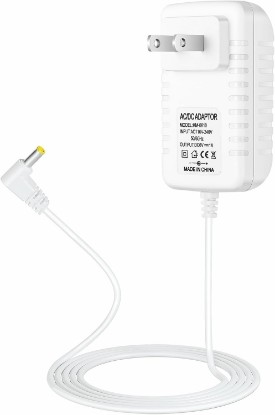 Picture of 6V AC Adapter for Omron Blood Pressure Monitor Hem-ADPTW5, 5, 7, 10 Series | DC 6V 1A Power Supply Charge Cord Replacement for OMRON BP755 BP760 BP762 BP742, 6.4FT, UL Listed, White