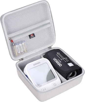 Picture of FBLFOBELI Hard Case for OMRON Bronze BP5150/for OMRON Silver BP5255 Blood Pressure Monitor with Upper Arm Cuff, Mesh Pocket for Other Small Accessories