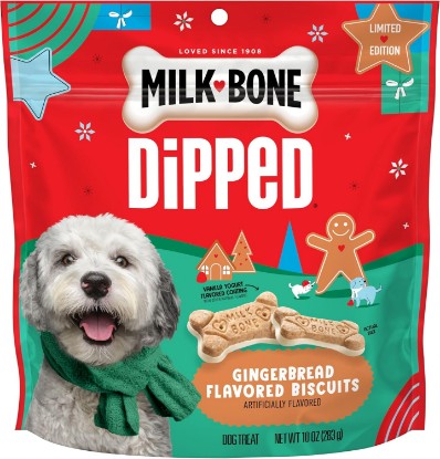 Picture of Milk-Bone Dipped Gingerbread Artificially Flavored Dog Biscuits, 10 Oz. Bag
