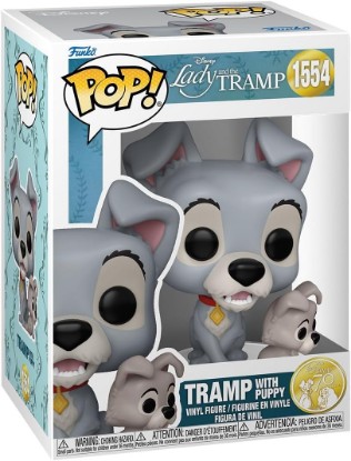 Picture of Funko POP! Disney: Lady and the Tramp - Tramp with Puppy | Official Cartoon/Animation Merch - Collectable Vinyl Figurine for Shelf Display - Birthday Gift Idea for Fans and Collectors