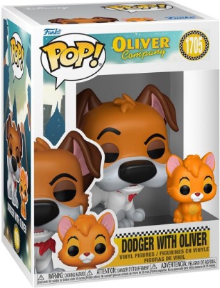 Picture of Funko POP! & Buddy: Disney Oliver & Company - Dodger (1 in 6 Chase Chance) | Official Merch - Collectable Vinyl Figurine for Shelf Display - Birthday Gift Idea for Fans and Collectors