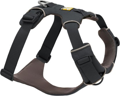 Picture of Ruffwear Front Range Dog Chest Harness, Basalt Gray, Medium | Four Points of Adjustment, Foam Padded for All-Day Comfort, Two Strong Leash Attachment Points, ID Pocket and Reflective Trim