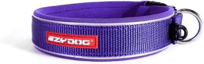 Picture of EzyDog Neo, Waterproof Dog Collar, Reflective Trim - Large, Purple | Padded Neoprene and Durable Nylon, Adjustable, Easy to Clean, Quick Release Buckle, Stainless Steel D-ring, Built-in ID Clip