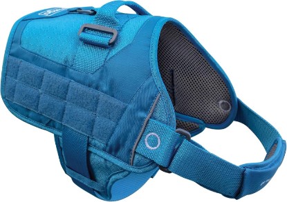 Picture of Kurgo RSG Townie Harness, Blue, Large | MOLLE Compatible, Adjustable Straps, Lightweight, Breathable Mesh, Reflective Trim, Top Control Handle, Great for Active Dogs