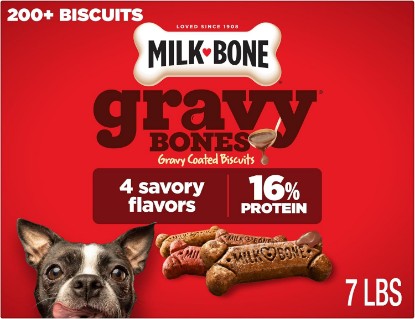 Picture of Milk-Bone GravyBones Dog Biscuits, Gravy Coated Small Dog Treats, 7 Lb. Box