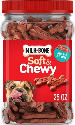 Picture of Milk-Bone Soft & Chewy Dog Treats, Made with Real Bacon, 25 Ounce Canister
