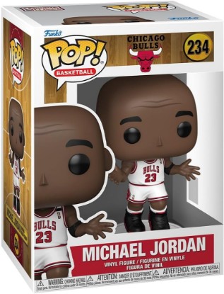 Picture of Funko POP! NBA: Bulls - Michael Jordan (Shrug) | Official Merch - Collectable Vinyl Figurine for Shelf Display - Birthday Gift Idea for Fans and Collectors