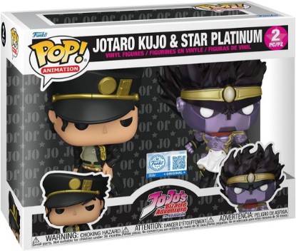 Picture of Funko POP! Animation: JoJo's - Jotaro & Star Platinum - Amazon Exclusive | Official Anime Merch - Collectable Vinyl Figurine for Shelf Display - Birthday Gift Idea for Fans and Collectors