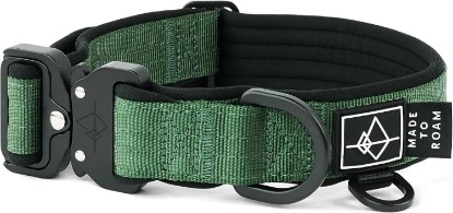 Picture of MADE TO ROAM Comfort Collar - Adjustable Nylon Dog Collar with Soft Comfortable Padding, Light Aviation Aluminum Metal Buckle for Small, Medium and Large Dogs (Oregon Haze, Size 3)