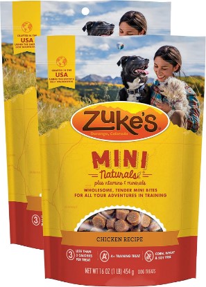 Picture of Zuke's Mini Naturals Dog Training Treats, Soft Mini Dog Treats with Vitamins & Minerals, Made for All Breed Sizes Chicken, 16 Ounce (Pack of 2)