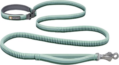 Picture of Ruffwear Roamer Bungee Dog Leash, River Rock Green, 5.5'-7' | Swiveling Talon Clip, Padded Handle, Hands‑Free or Waist‑Worn Option, Shock-Absorbing Stretch, for Running, Biking or Hiking