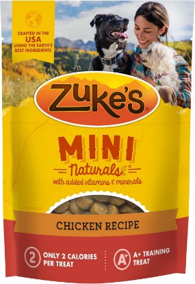 Picture of Zuke's Mini Naturals Dog Training Treats, Chicken Recipe, 6 oz Pouch | Natural dog treats with real chicken, only 2 calories each, soft and chewy bites, in a resealable pouch, made in the USA