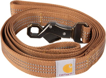 Picture of Carhartt Nylon Dual Handle Dog Leash Carhartt Brown L | Durable Nylon Webbing Fabric with Secure Metal Trigger Claw Clasp