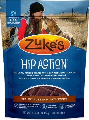 Picture of Zuke’s Hip Action, Hip And Joint Support, Soft And Chewy Natural Dog Treats , Peanut Butter And Oats Recipe - 16.0 OZ Bag