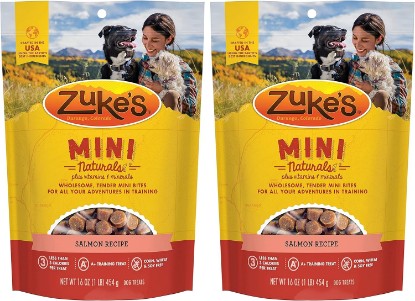 Picture of Zuke's Mini Naturals Dog Training Treats, Salmon Recipe, Soft Mini Dog Treats with Vitamins & Minerals, Made for All Breed Sizes (Salmon, 16 Ounce (Pack of 2)