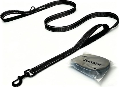 Picture of Heavy Duty Dog Leash - 2 Handles by Padded Traffic Handle for Extra Control, 6foot Long - Perfect for Medium to Large Dogs (6 ft, Black)