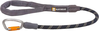 Picture of Ruffwear Knot-a-Long Dog Leash, 30-inch Short Rope Lead, Obsidian Black | Climbing‑Inspired, 11 mm Rope Diameter, Secure Auto‑Locking Swivel Carabiner, Tubular Handle, Accessory Loop for Pick‑Up Bags