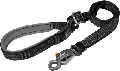 Picture of Ruffwear Ridgeline Dog Leash, Adjustable 4-6.5 ft Lead, Obsidian Black | Swivel Auto-Locking Talon Clip, Hands-Free/Hand-Held, Fidlock Magnetic Buckle, Reflective, Padded Handle with Accessory Loop