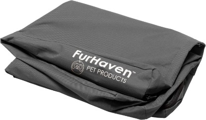 Picture of Furhaven Replacement Dog Bed Cover Water-Resistant Indoor/Outdoor Logo Print Oxford Polycanvas Mattress, Washable - Stone Gray, Jumbo (X-Large)
