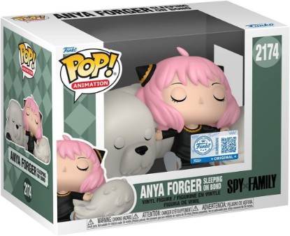 Picture of Funko POP! Premium: Spy X Family - Anya Sleeping on Bond - Amazon Exclusive | Official Merch - Collectable Vinyl Figurine for Shelf Display - Birthday Gift Idea for Fans and Collectors