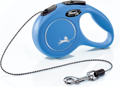Picture of FLEXI Classic XS Cord Retractable Dog Leash, 3-Finger Grip, 10 ft - Blue | German engineered, Pocket-Size original flexi leash, durable quality for dogs up to 18 lbs, tangle-free,reliable brake system