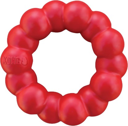 Picture of KONG Ring, Natural Rubber Chew Toy for Dental Health, for Medium/Large Dogs | KONG Natural Rubber Ring Toy That Supports Healthy Chewing Habits, Dog Dental Health & Natural Play Instincts