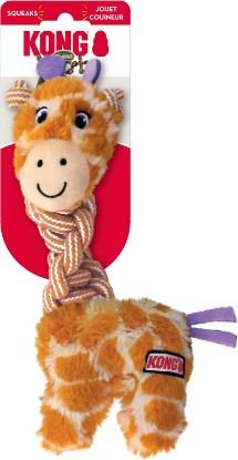 Picture of KONG Knots Twists Plush Dog Toy – Durable Rope & Plush for Tug and Toss – Internal Knotted Rope and Squeaker – Assorted Characters (Small/Medium)
